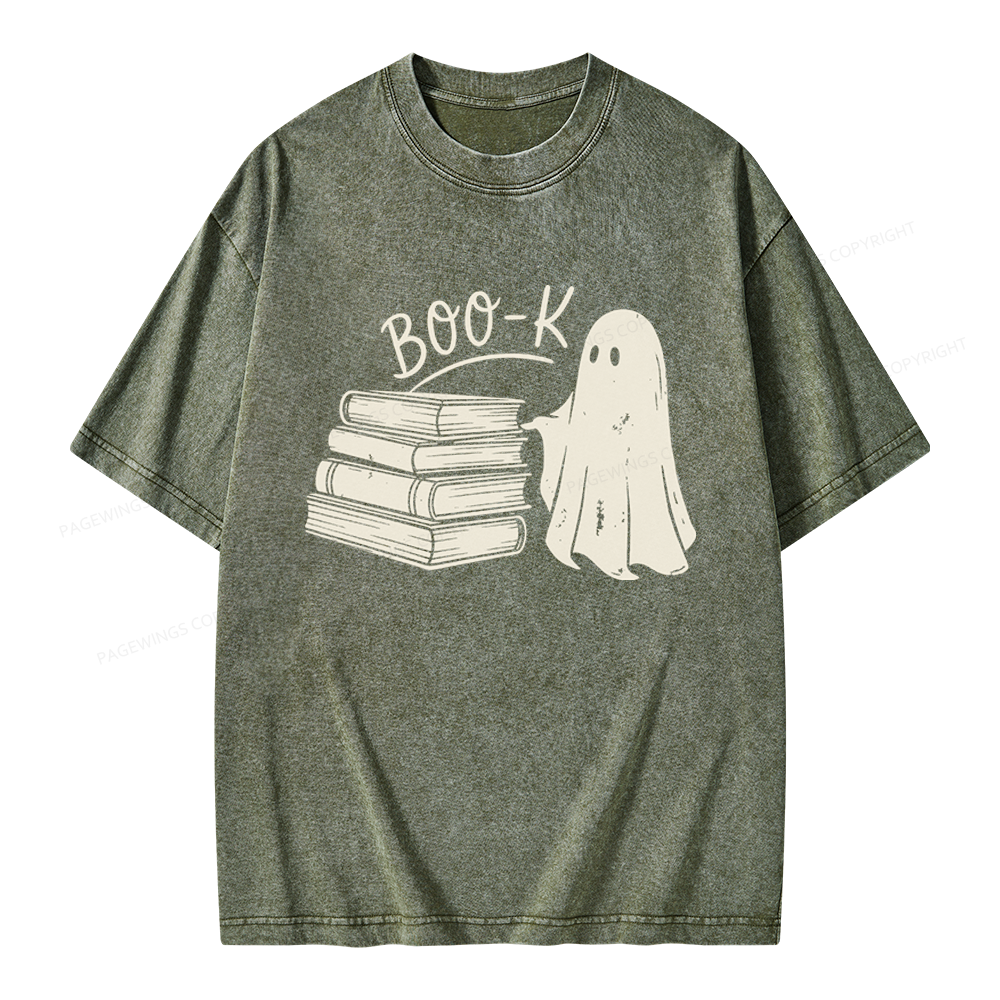 Pagewings Book Ghost Unisex Washed T-shirt