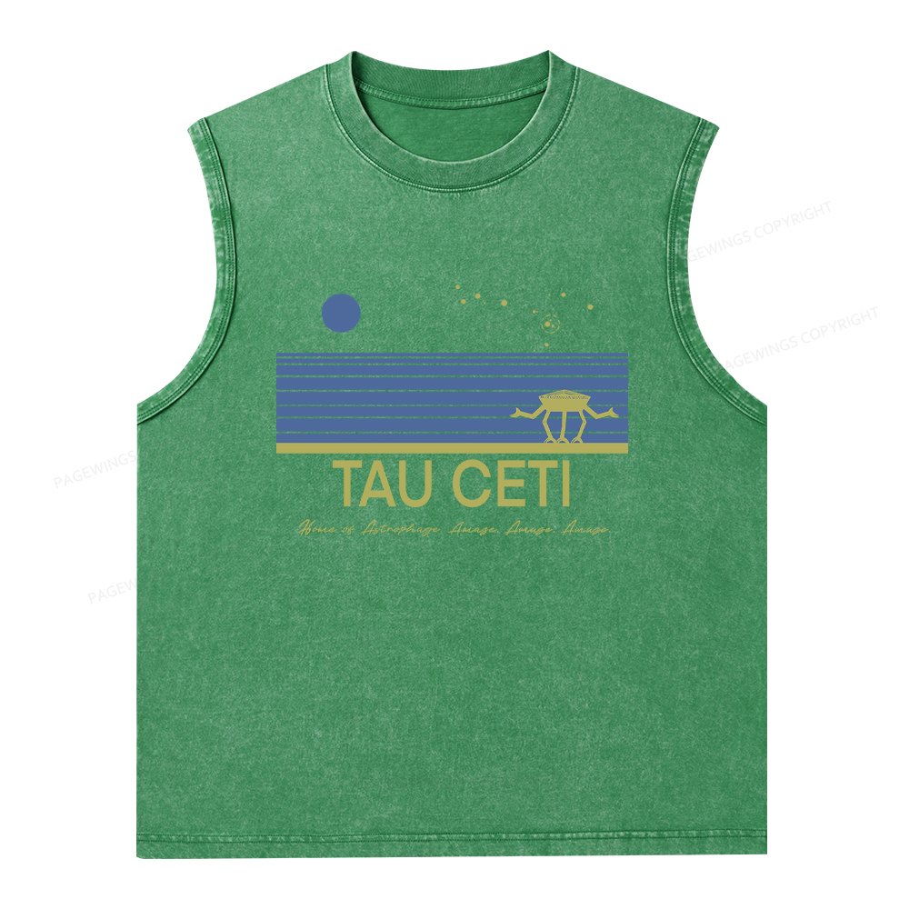 Pagewings Tau Ceti Unisex Washed Tank Top