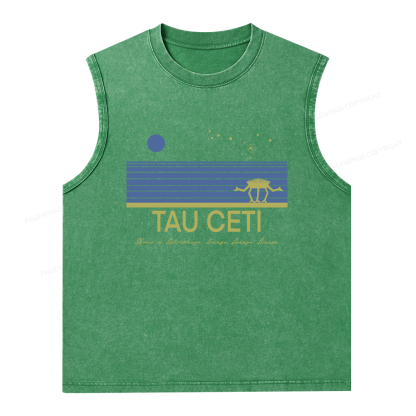 Pagewings Tau Ceti Unisex Washed Tank Top