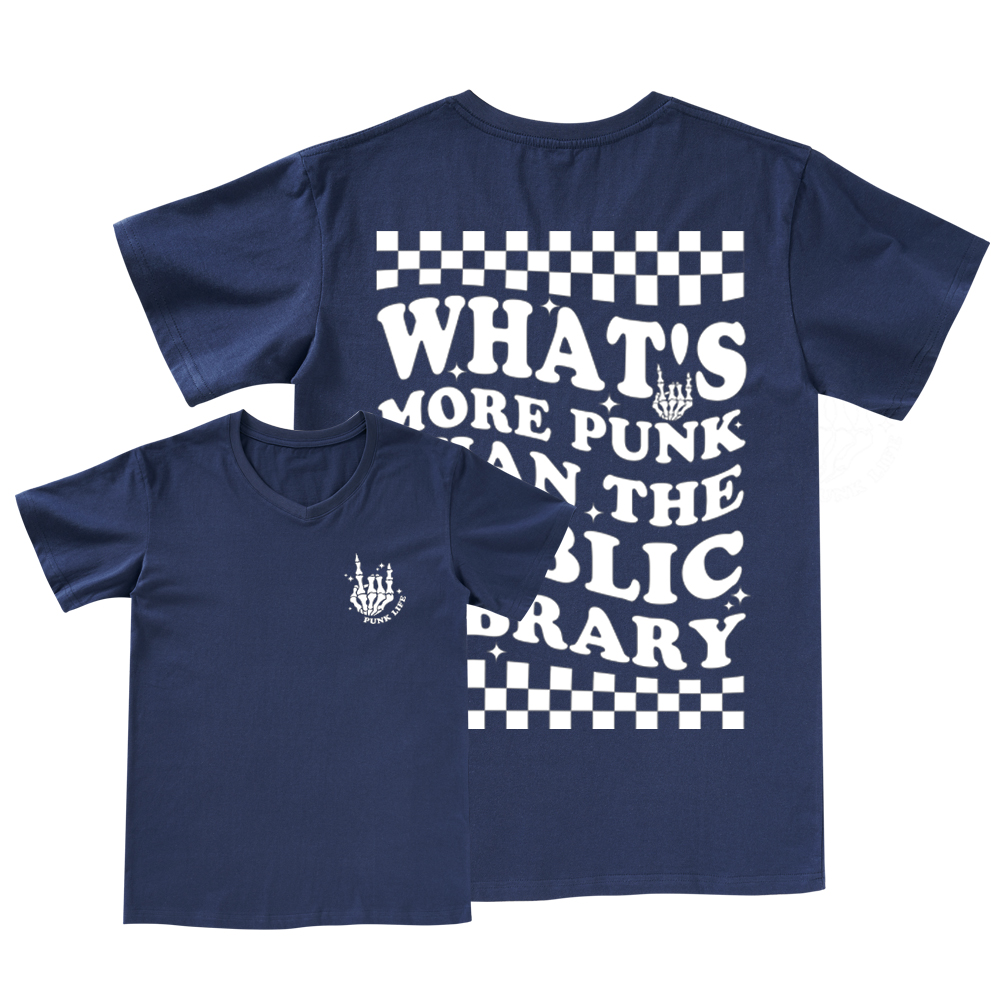 Pagewings punk the public library Weird V-neck T-shirt