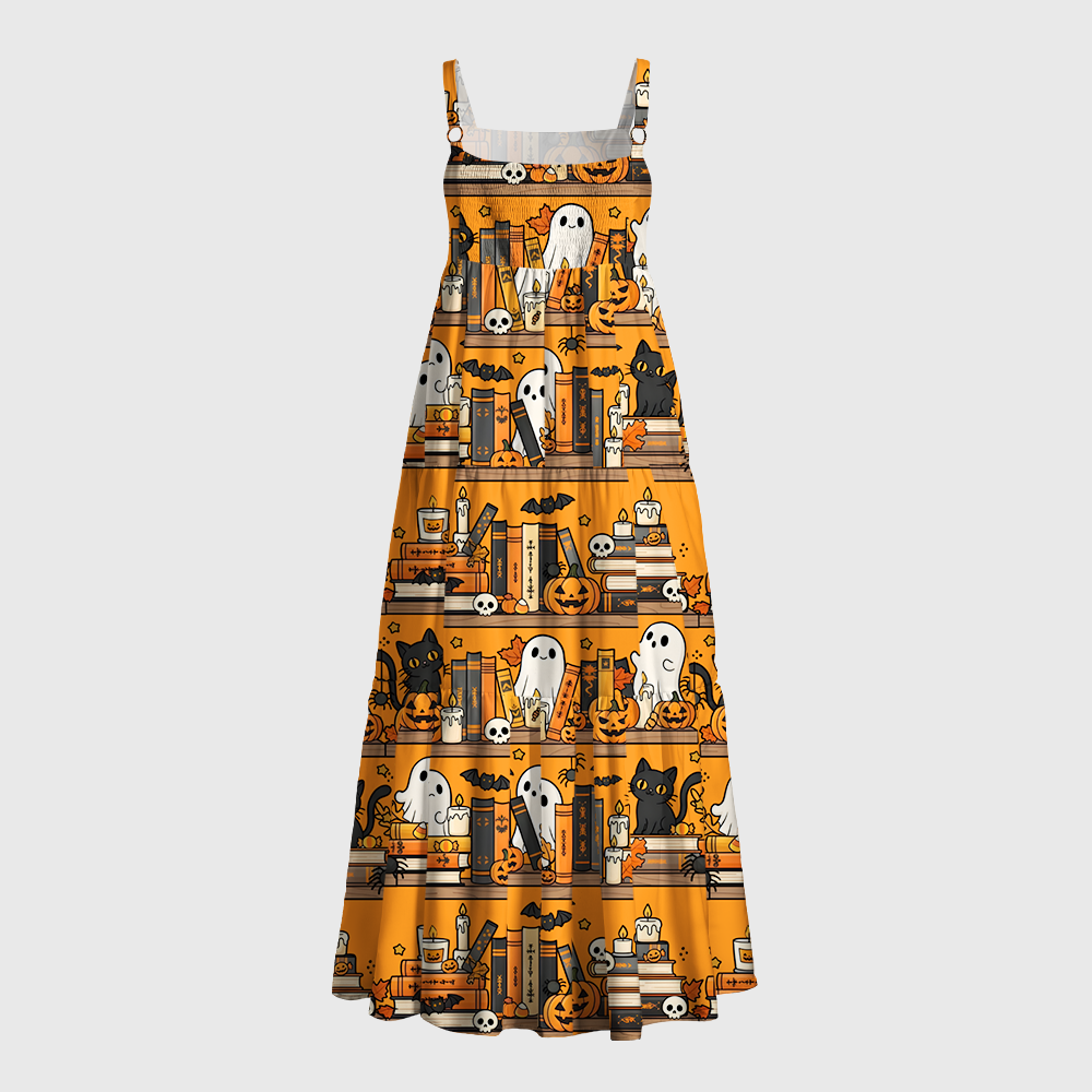 Pagewings Square Neck Halloween Maxi Dress