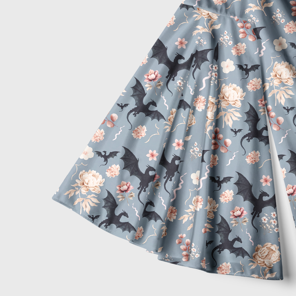Pagewings Book Dragon Bell Sleeve Dress