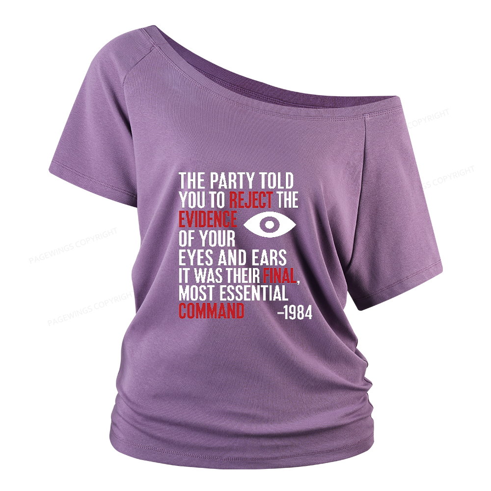 Pagewings Dystopia Quote Women Off Shoulder T-shirts