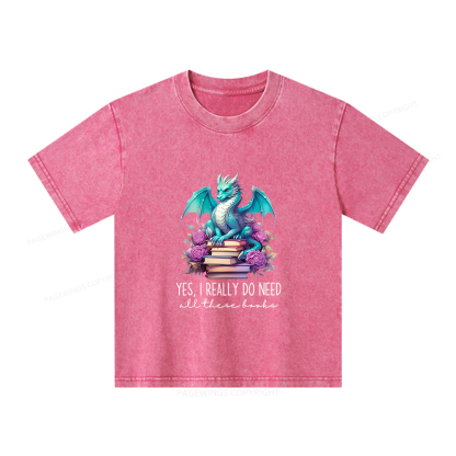 Pagewings Yes I Really Do Need All These Books Unisex Kids Washed T-shirt