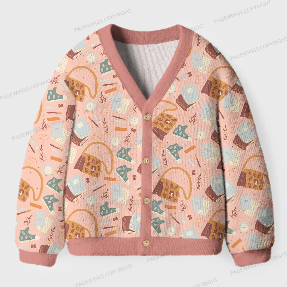 Pagewings Cozy Reading Unisex Ugly Cardigan Sweaters