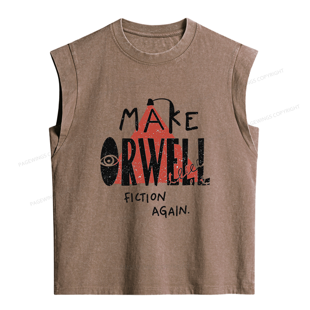 Pagewings Make Orwell Fiction Again Women's Washed Tank Top