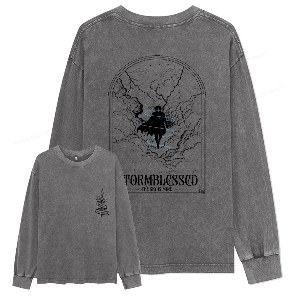 Pagewings Stormblessed Unisex Washed Long Sleeve T-shirt