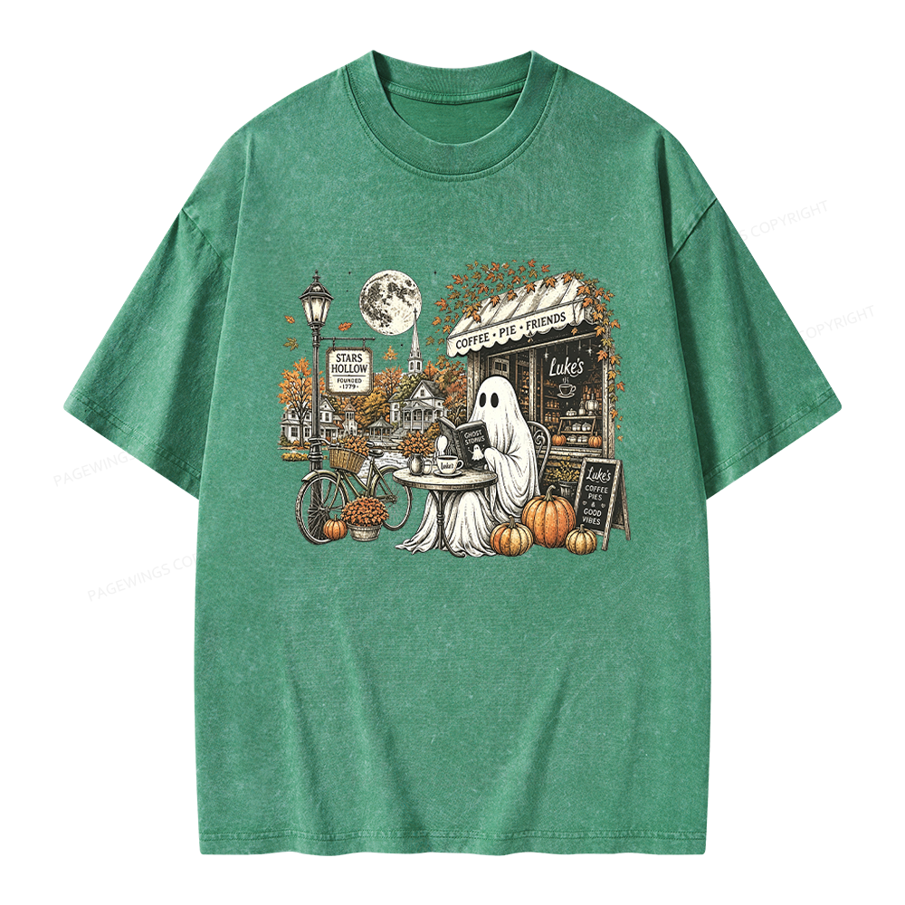 Pagewings Stars Hollow Ghost Unisex Washed T-shirt
