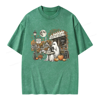 Pagewings Stars Hollow Ghost Unisex Washed T-shirt