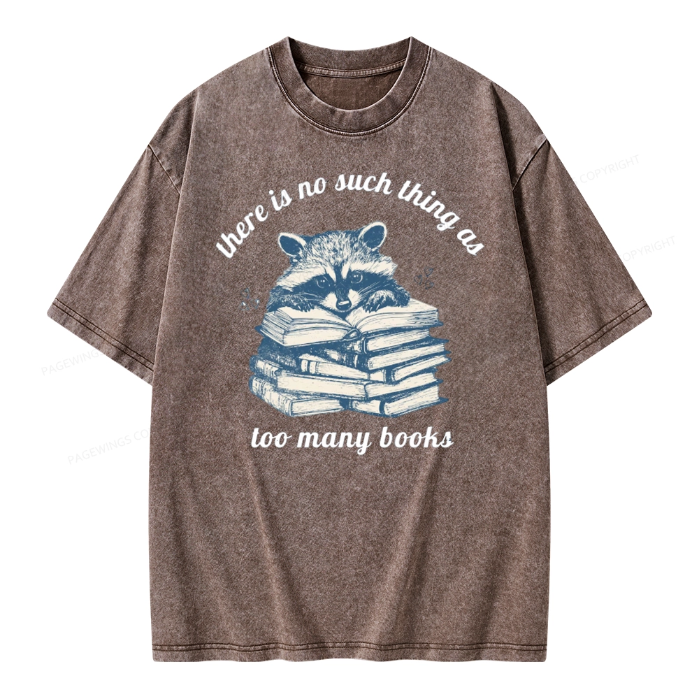 Pagewing Book Lover Raccoon Unisex Washed T-shirt