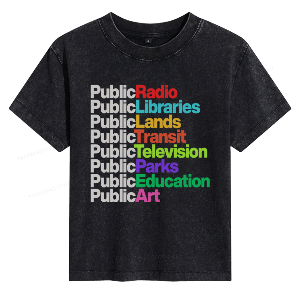Pagewings Public Libraries Women's Washed T-shirt