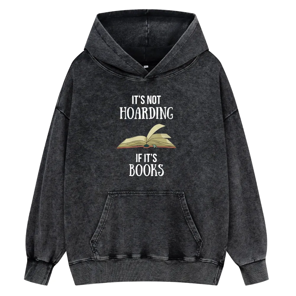Pagewings It's Not Hoarding If It's Books Unisex Washed Hoodie