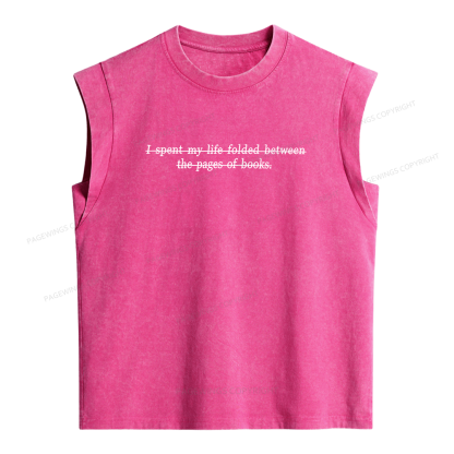 Pagewing I Spent My Life Folded Women's Washed Tank Top