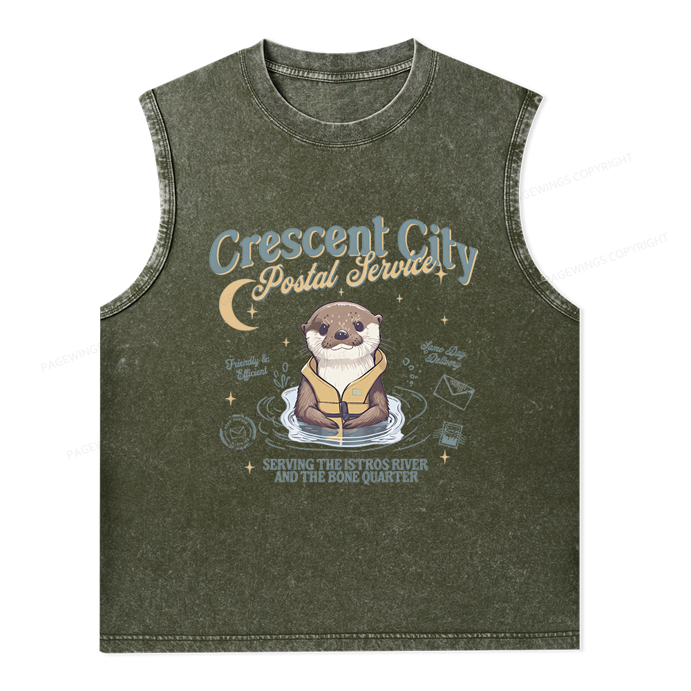 Pagewing Reading Fantasy Bookish Unisex Washed Tank Top