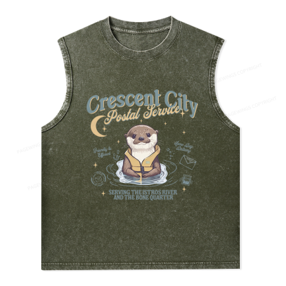 Pagewing Reading Fantasy Bookish Unisex Washed Tank Top