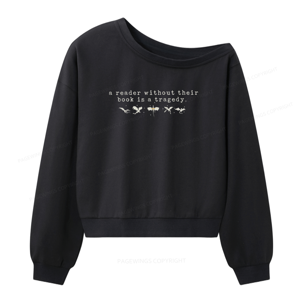 Pagewings Fantasy Reading Women Off Shoulder Sweatshirt