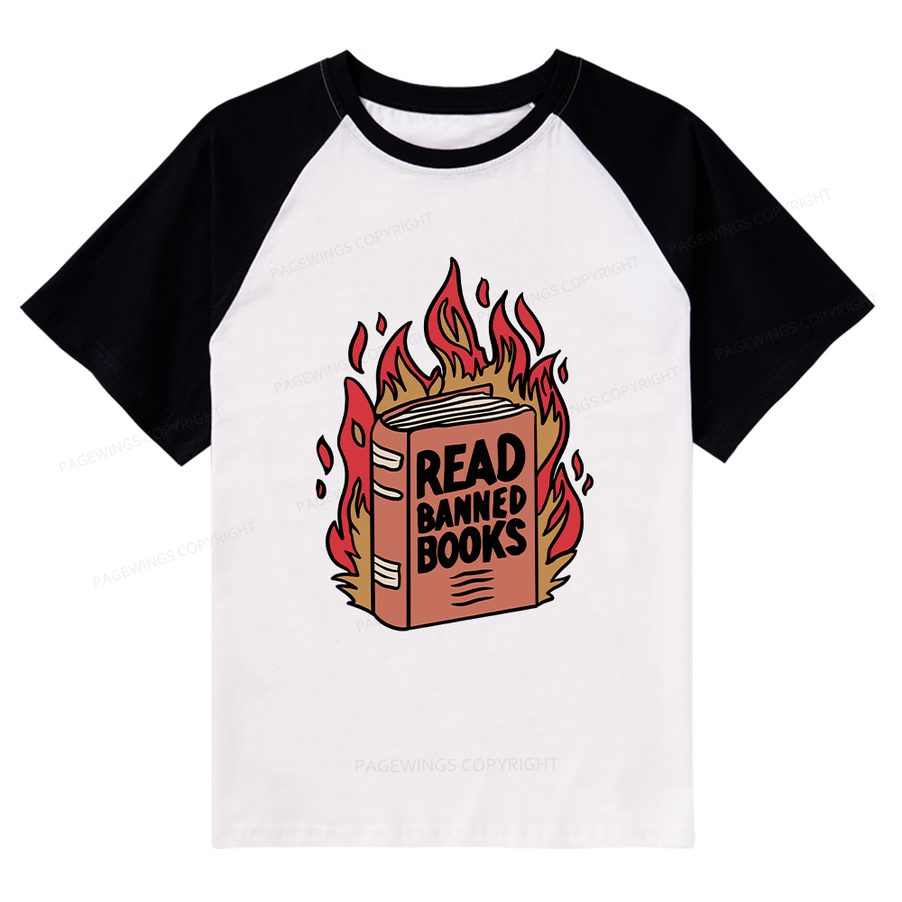 Pagewings Read Banned Books Shirt Raglan T-shirt