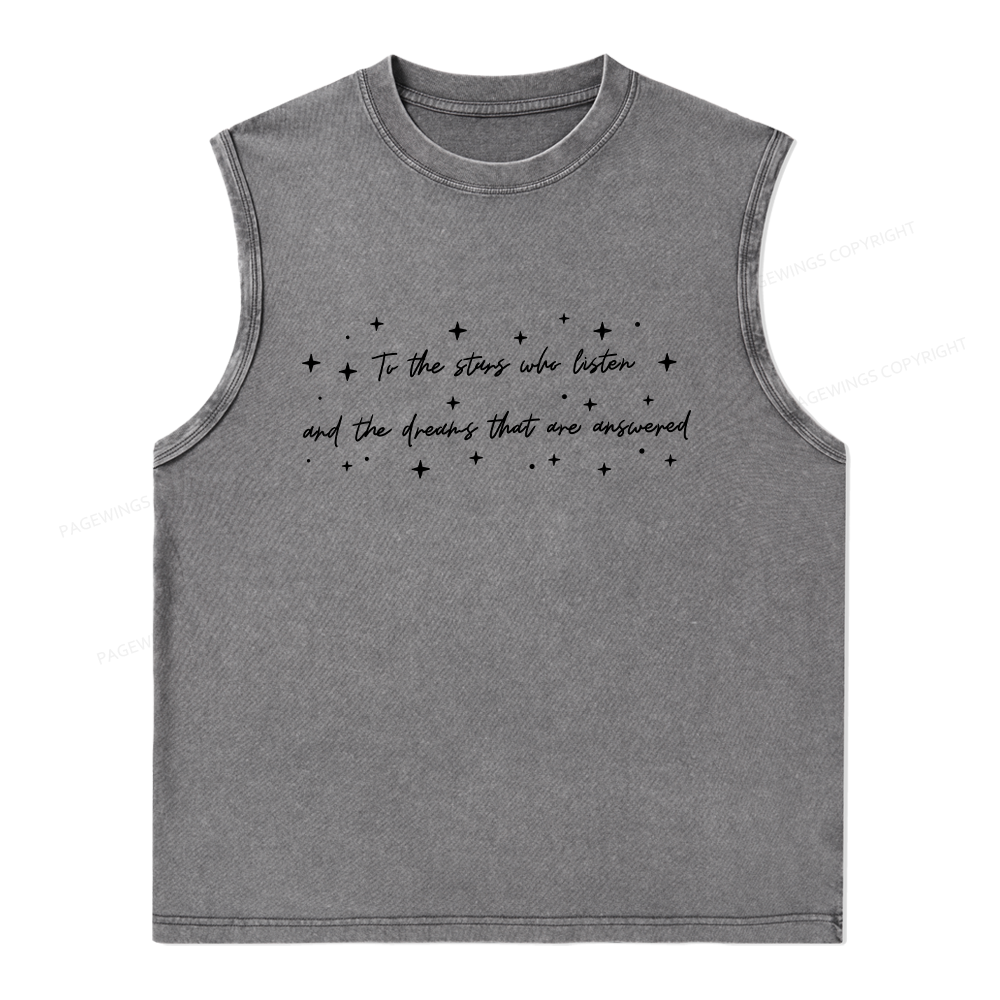 Pagewings To the Stars Who Listen Unisex Washed Tank Top