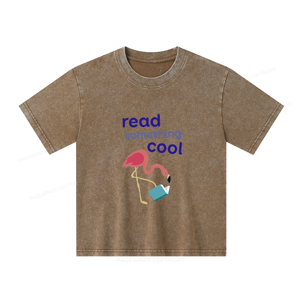 Pagewings Reading Something Cool Unisex Kids Washed T-shirt