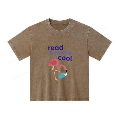Pagewings Reading Something Cool Unisex Kids Washed T-shirt