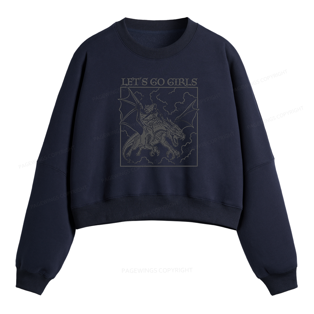 Pagewing Let's Go Girls Fleece Crop Sweatshirt
