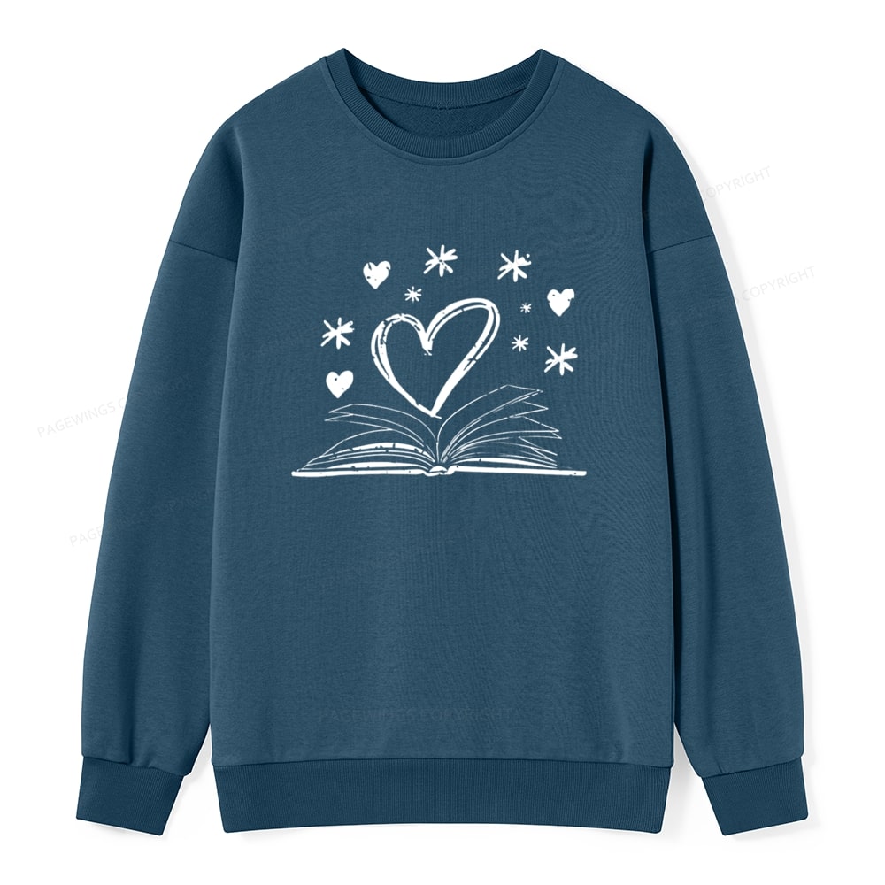 Pagewings Bookworm Librarian Valentines Day Book Unisex Classic Sweatshirt