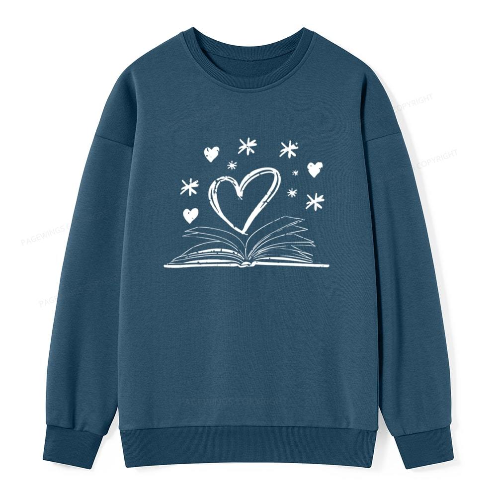 Pagewings Bookworm Librarian Valentines Day Book Unisex Classic Sweatshirt