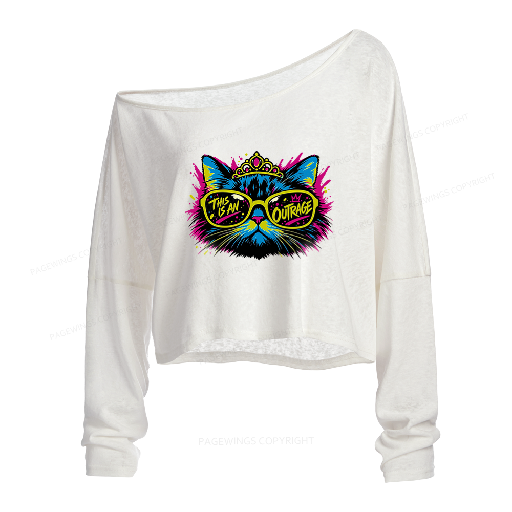 Pagewings Sci Fi Bookish Slouchy Long Sleeve Off Shoulder T-shirt