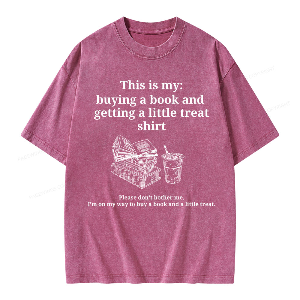 Pagewings Buying a book and getting a little treat Unisex Washed T-shirt