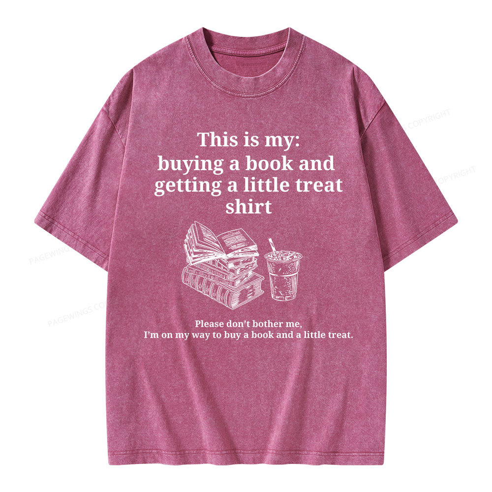 Pagewings Buying a book and getting a little treat Unisex Washed T-shirt