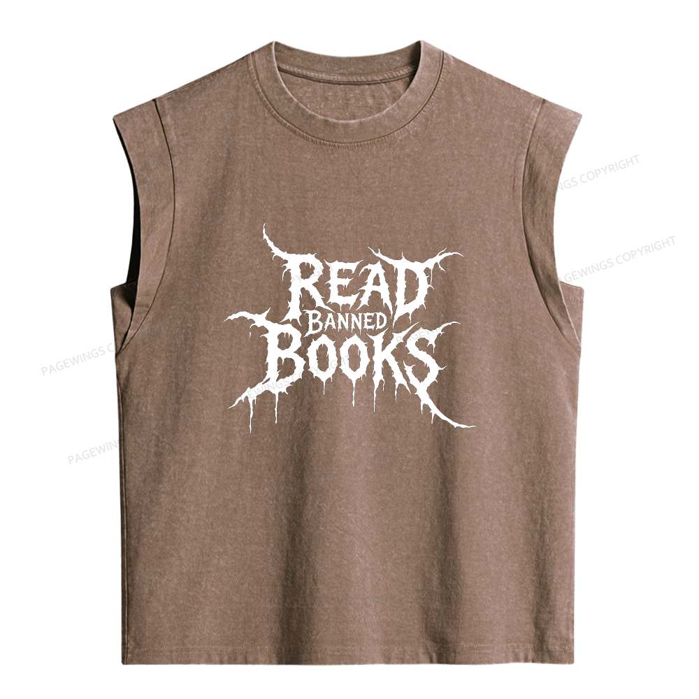 Pagewings Read Banned Books Women's Washed Tank Top