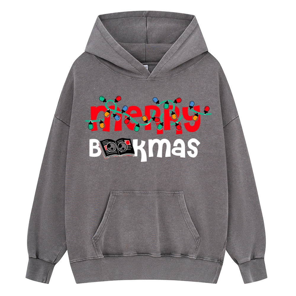Pagewings Christmas Book Unisex Washed Hoodie