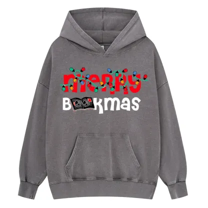 Pagewings Christmas Book Unisex Washed Hoodie