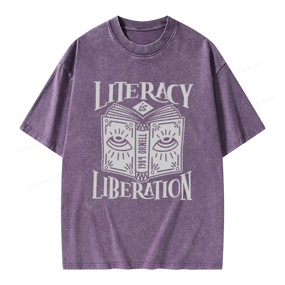 Pagewings Dystopian Book Lovers Unisex Washed T-shirt