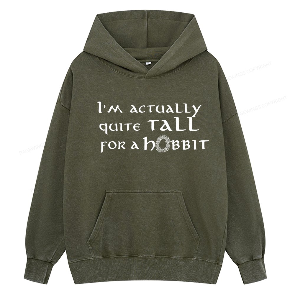 Pagewings I'm Actually Quite Tall Unisex Washed Hoodie