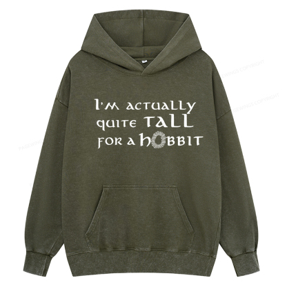 Pagewings I'm Actually Quite Tall Unisex Washed Hoodie