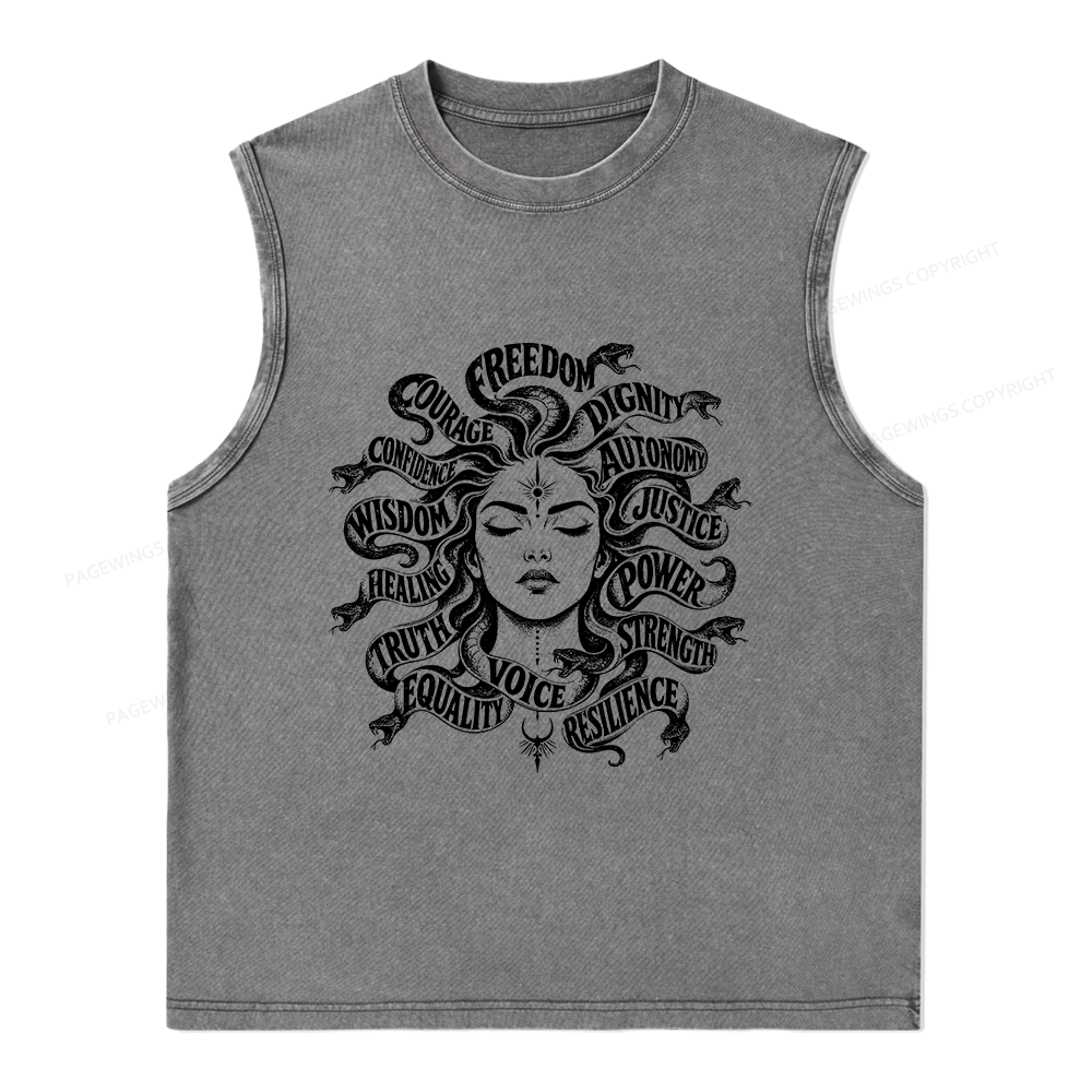 Pagewings Greek Mythology Unisex Washed Tank Top