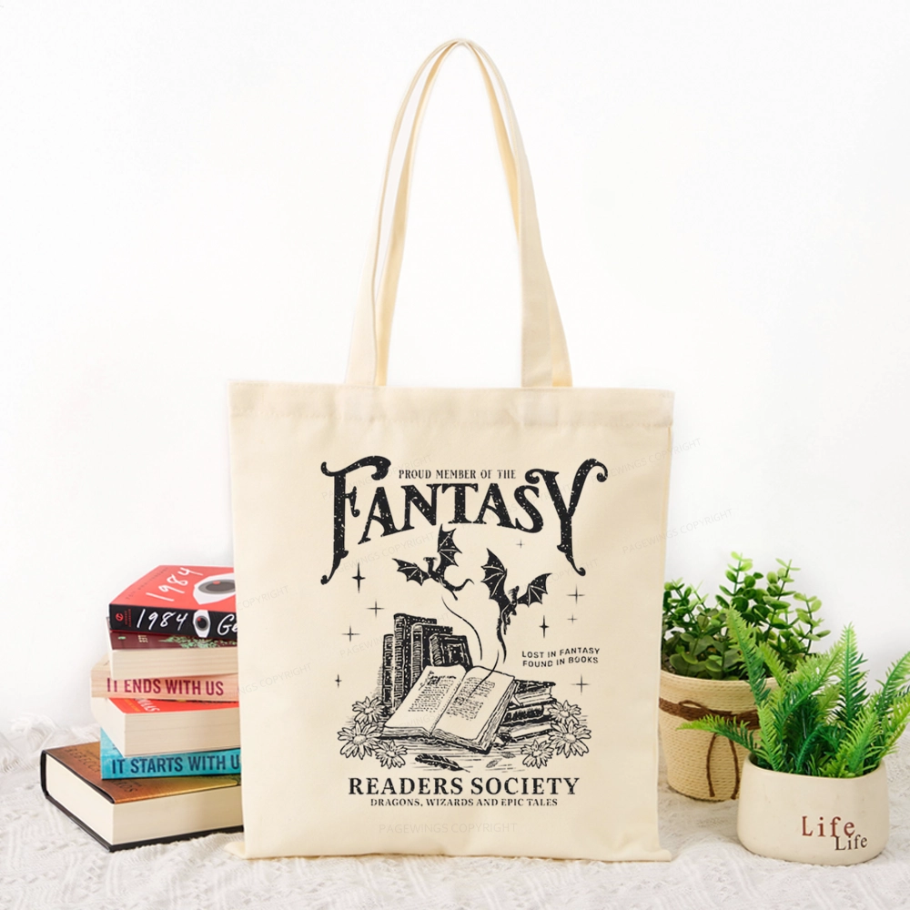 Pagewings Fantasy Readers Society Tote Bag