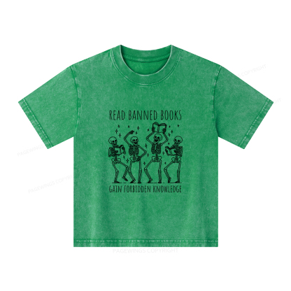 Pagewings Reading Books Tee Book Lover Gift Unisex Kids Washed T-shirt