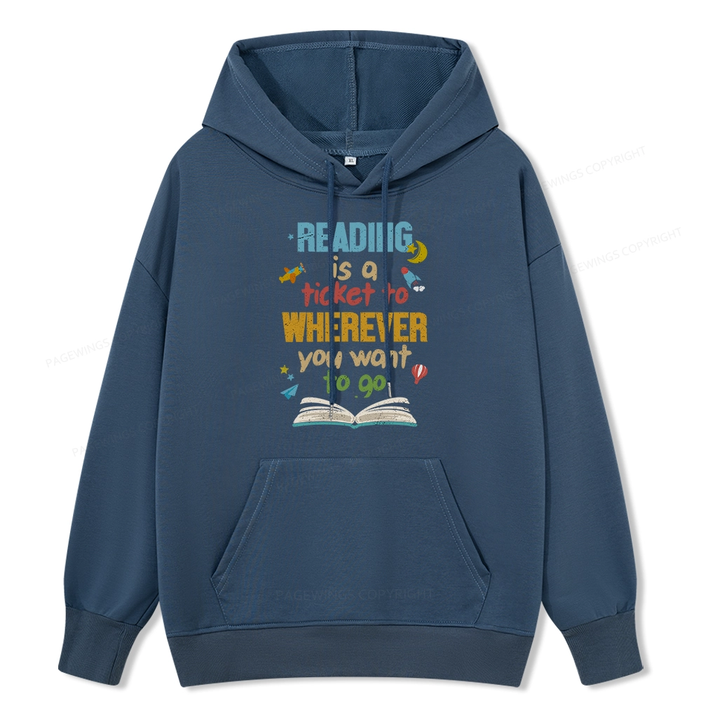 Pagewings Reading Is A Ticket Unisex Classic Hoodie