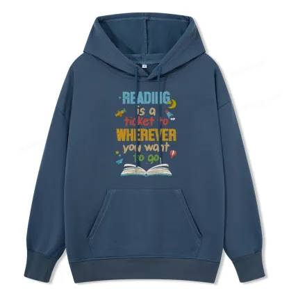 Pagewings Reading Is A Ticket Unisex Classic Hoodie
