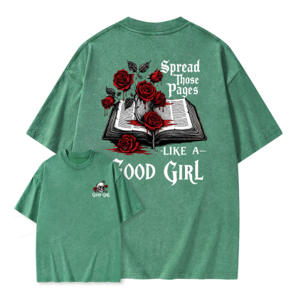 Pagewings Spread Those Pages Like a Good Girl Unisex Washed T-shirt