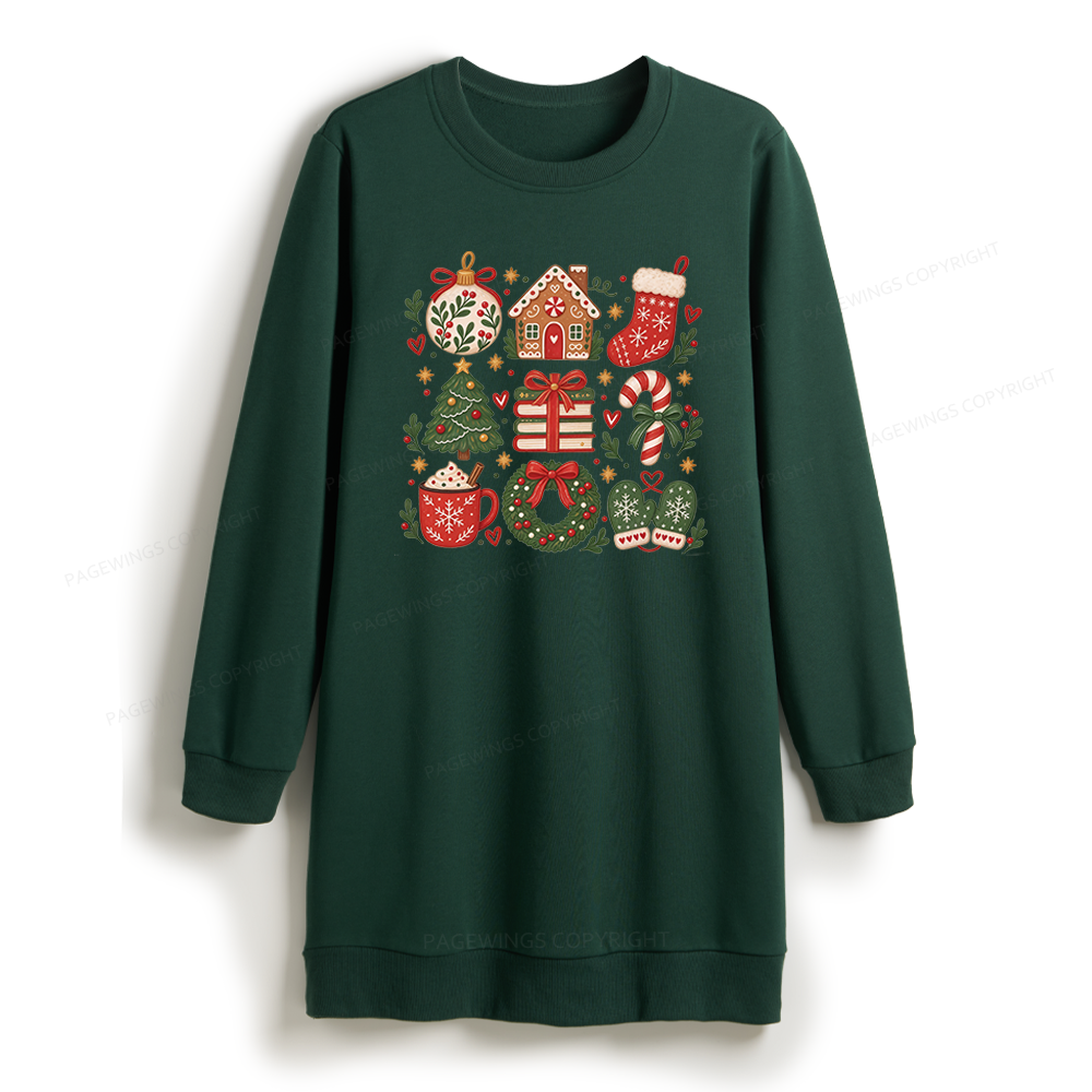 Pagewings Christmas Gift Sweatshirt Dress