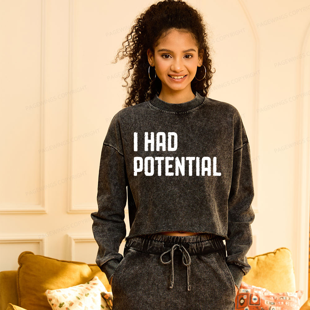 Pagewings Sci-Fi Bookish Washed Crop Sweatshirt