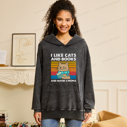 Pagewings Like Book And Maybe 3 People Unisex Washed Hoodie