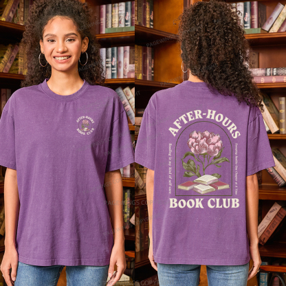 Pagewings After‑Hours Book Club Unisex Washed T-shirt