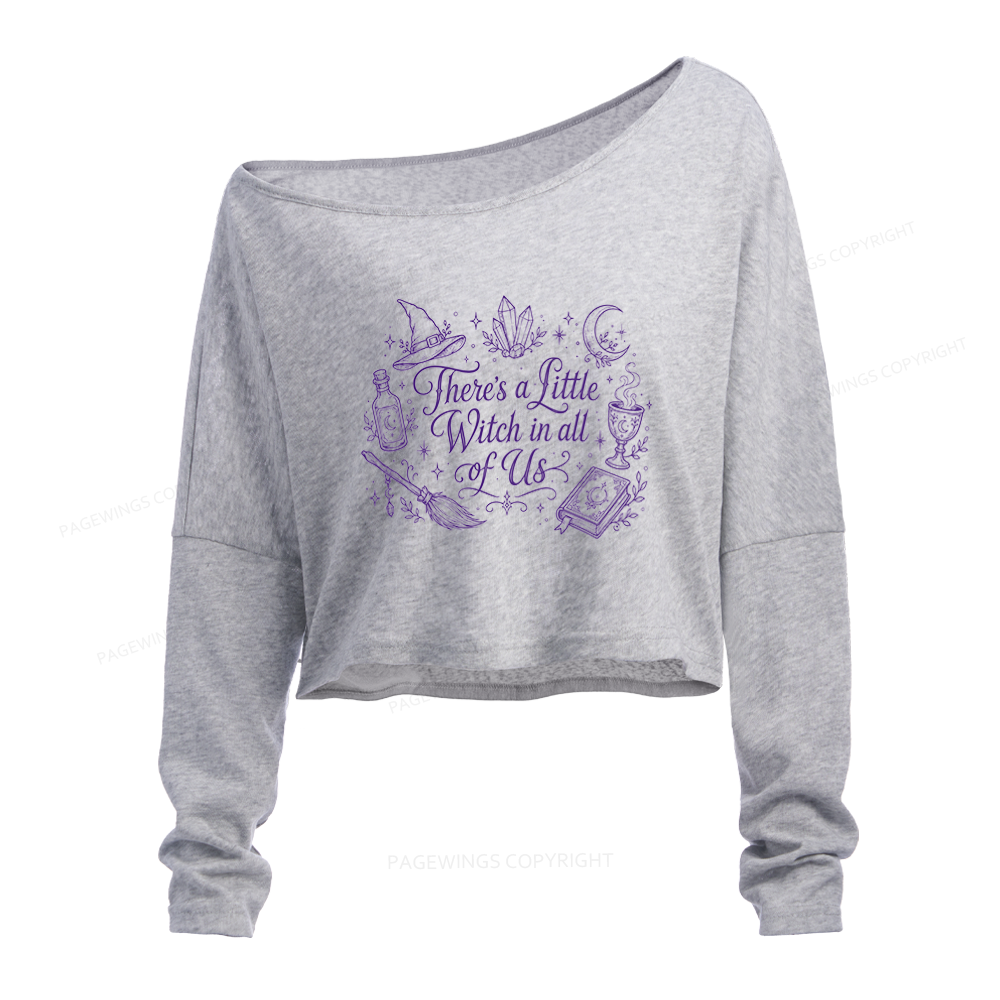 Pagewings Mystical Witchy Slouchy Long Sleeve Off Shoulder T-shirt