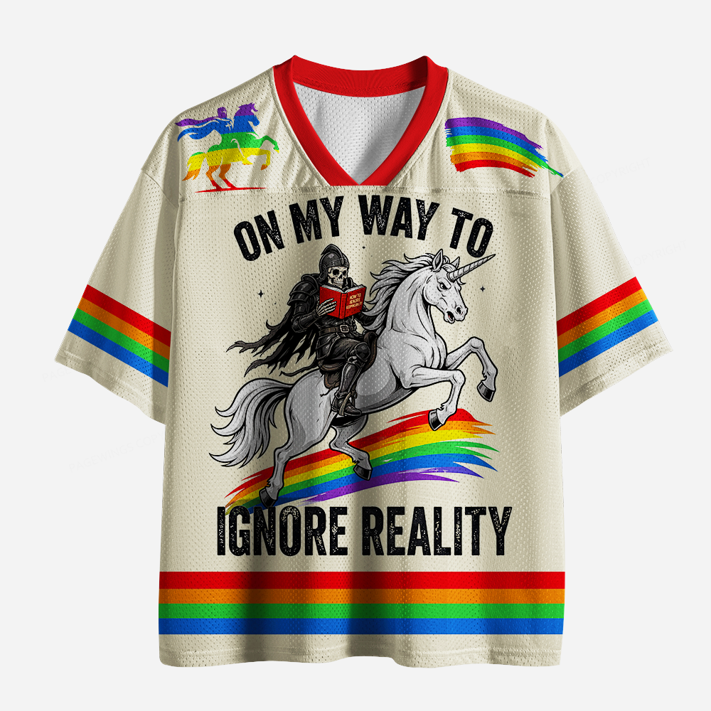 Pagewings On My Way To Ignore Reality Unisex Mesh Jersey