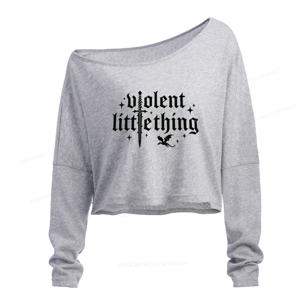 Pagewings Fantasy Reader Slouchy Long Sleeve Off Shoulder T-shirt