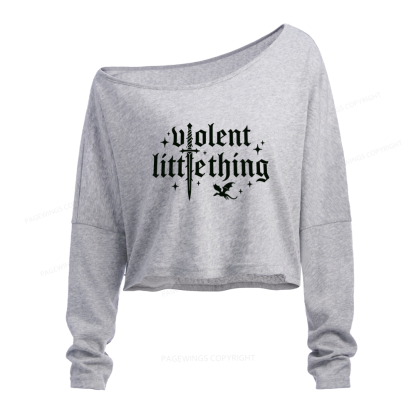 Pagewings Fantasy Reader Slouchy Long Sleeve Off Shoulder T-shirt